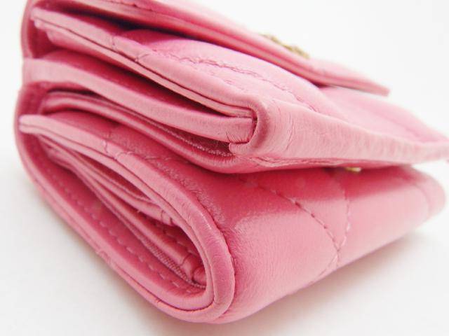 CHANEL シャネル 三つ折り財布 19スモール フラップウォレット ピンク