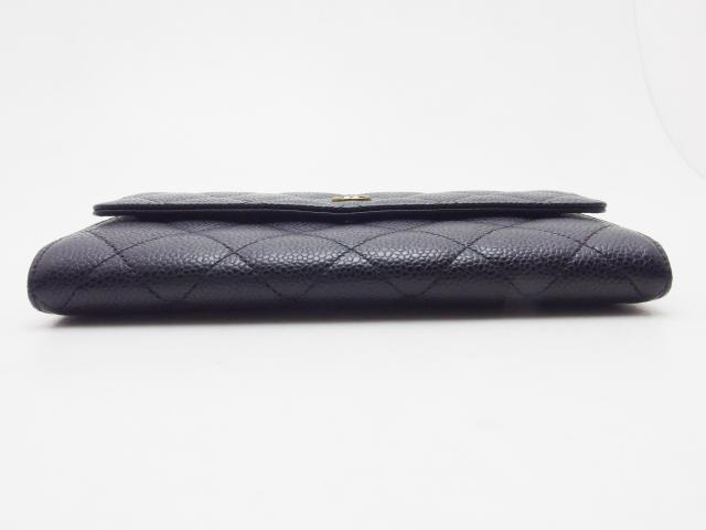 CHANEL シャネル マトラッセ キャビアスキン 長財布 黒 CHANEL（シャネル） マトラッセ ラウンドファスナー 長財布 キャビア