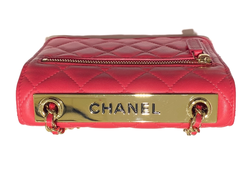 CHANEL シャネル ミニマトラッセ チェーンウォレット ピンク/GP CHANEL シャネル ミニマトラッセ チェーンウォレット ピンク/GP