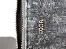 DIOR　ディオール　ロングジップウォレット　オブリーク　キャンバス　ブラック　【472】HA