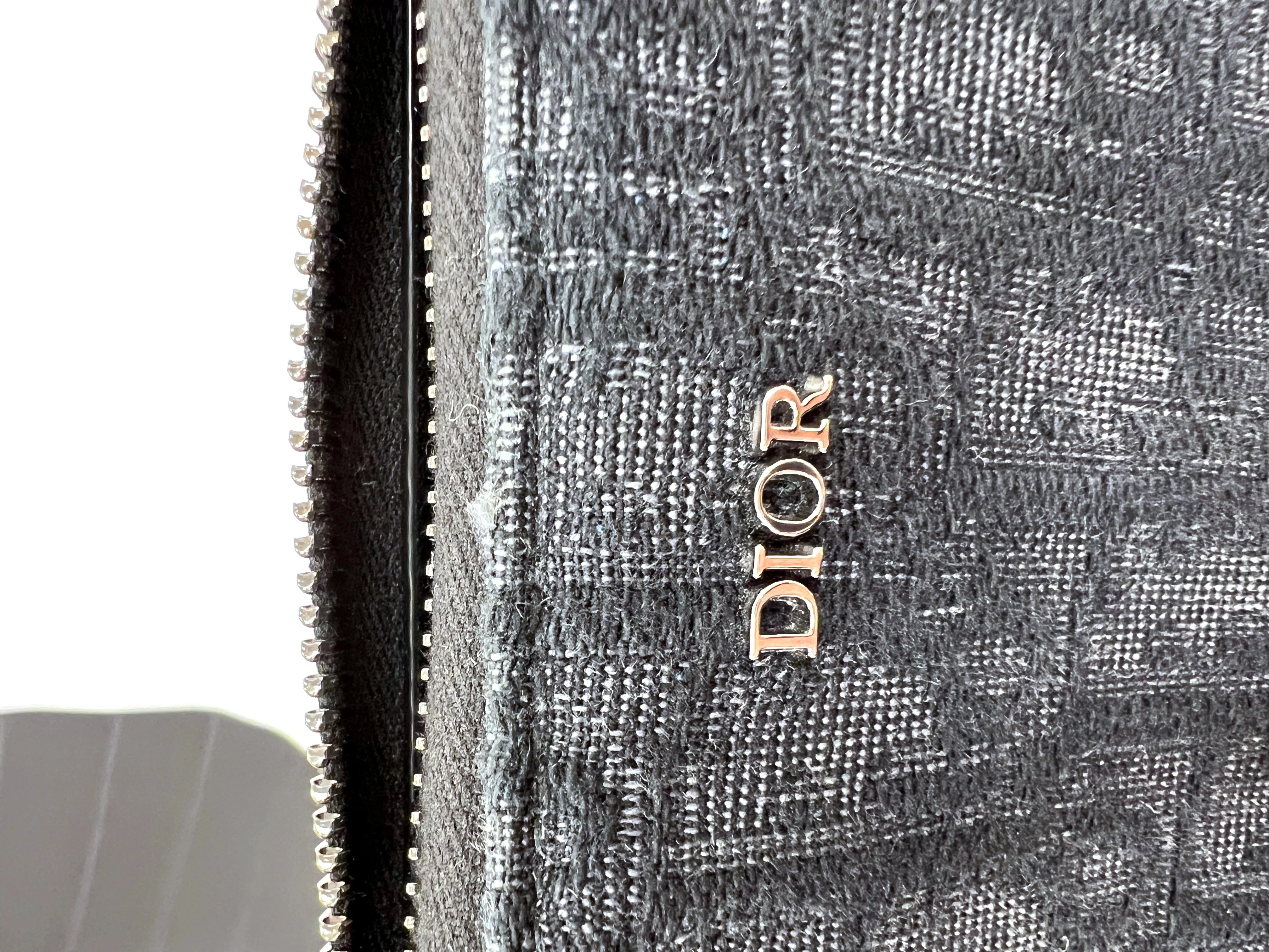 DIOR　ディオール　ロングジップウォレット　オブリーク　キャンバス　ブラック　【472】HA