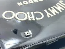 JIMMY CHOO　ジミーチュウ　2wayショルダーバッグ　スタッズ　ヴァレンヌスモール　　パテントレザー　ブラック【472】HA