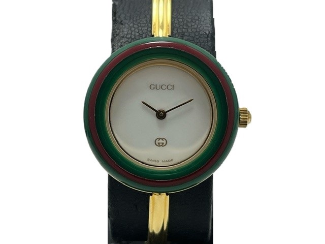 GUCCI グッチ 腕時計 チェンジベゼルウォッチ 11/12.2 ゴールドメッキ