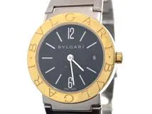 BVLGARI ブルガリ　レディース クオーツ　ブルガリ ブルガリ BB26SG　ブラック文字盤 K18YG/SS【472】HK