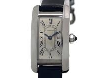 2024年12月正規品 Cartier カルティエ　レディース クオーツ　タンクアメリカンミニ WSTA0081 シルバーローマン文字盤 SS/アリゲーター【472】HK
