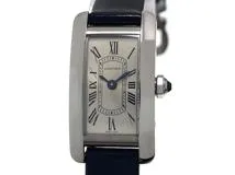 2024年12月正規品 Cartier カルティエ　レディース クオーツ　タンクアメリカンミニ WSTA0081 シルバーローマン文字盤 SS/アリゲーター【472】HK