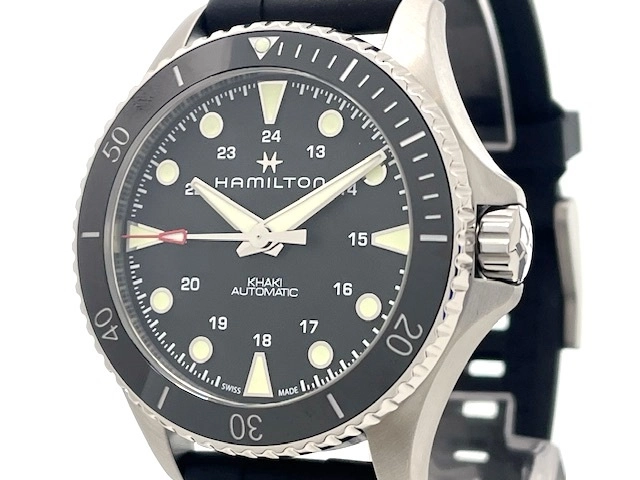 HAMILTON ハミルトン メンズ オートマチック カーキ H82515330 ブラック文字盤 SS/ラバー 現状販売品【472】HK