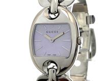GUCCI グッチ レディース クオーツ マリーナチェーン 121.5 YA121519 ピンクシェル文字盤 SS【472】HK