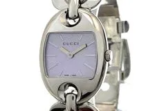 GUCCI グッチ レディース クオーツ マリーナチェーン 121.5 YA121519 ピンクシェル文字盤 SS【472】HK