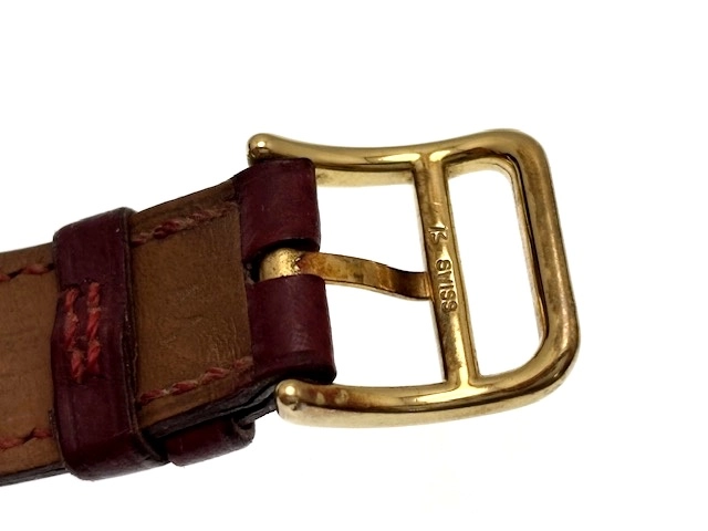 HERMES エルメス 腕時計 メドール ME1.210 GP/革 ホワイト文字盤 クォーツ【472】TS