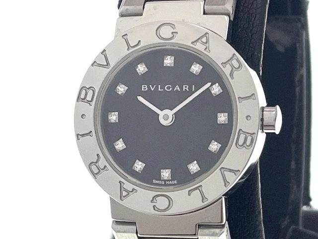 BVLGARI ブルガリ　レディース クオーツ　ブルガリ ブルガリ BB23SS　ブラック12PD文字盤 SS【472】HK