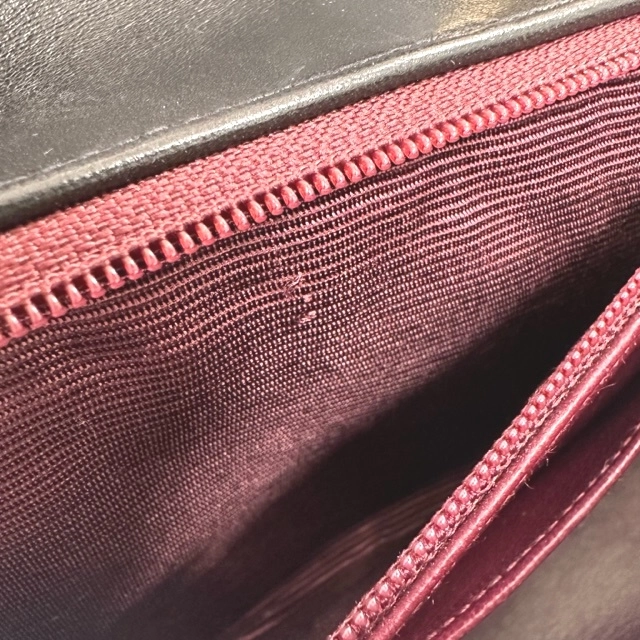 CHANEL シャネル マトラッセ ダイアナフラップ チェーンショルダー ブラック ラムスキン【432】2148103586101