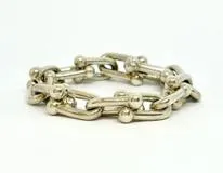 TIFFANY&CO ティファニー　ハードウェアラージリンク　60153091　ミディアム　ブレスレット 925 シルバー　59.0g　15㎝【432】2143200584678