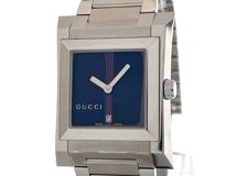 GUCCI グッチ レディース クオーツ ウェビングライン 111J YA111402 ブラック文字盤 SS【472】HK