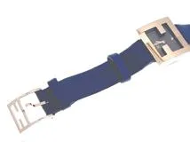 FENDI フェンディ レディース クォーツ レクタンギュラー F100102801 ネイビー文字盤 SS/レザー【472】HK