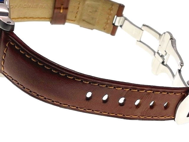 PANERAI パネライ　メンズ オートマチック　ルミノール マリーナ PAM00048 ブラック文字盤 SS/レザー 社外バックル【472】HK