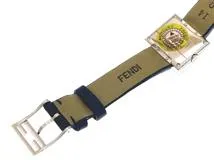 FENDI フェンディ レディース クォーツ レクタンギュラー F100102801 ネイビー文字盤 SS/レザー【472】HK