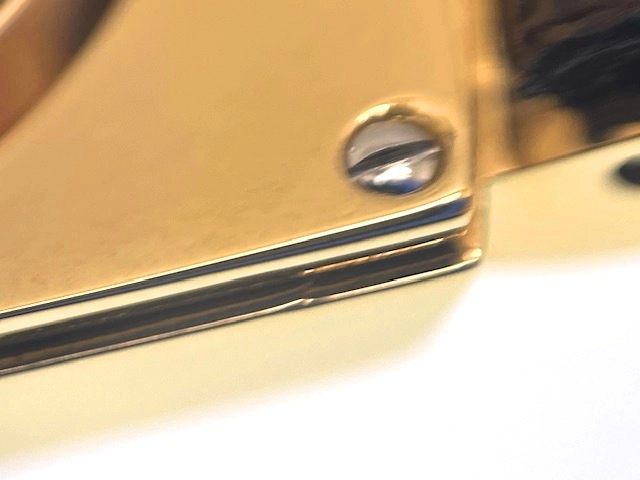 HAMILTON ハミルトン 男女兼用 クオーツ ベンチュラ 40周年記念 6250 ブラック文字盤 GP/リザード 現状販売品【472】HK