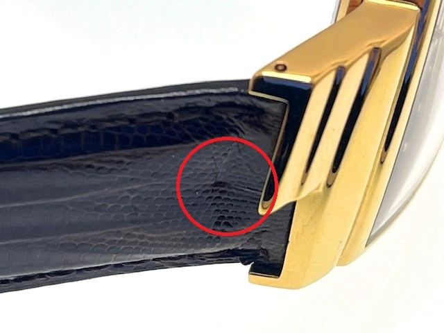 HAMILTON ハミルトン 男女兼用 クオーツ ベンチュラ 40周年記念 6250 ブラック文字盤 GP/リザード 現状販売品【472】HK