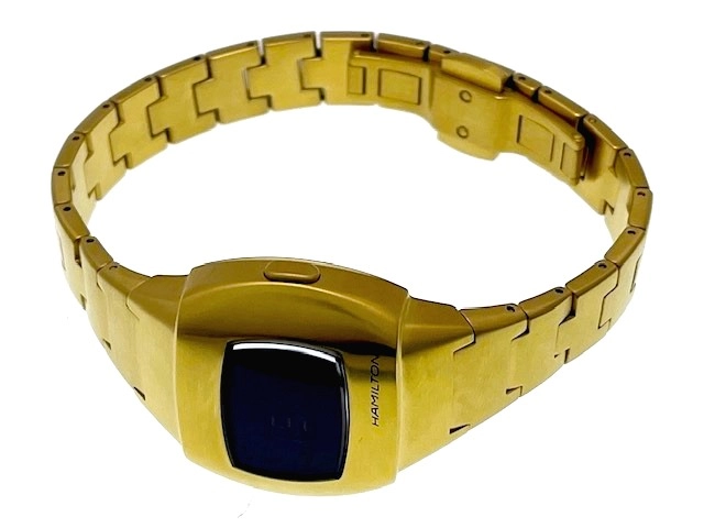 HAMILTON ハミルトン レディース クオーツ アメリカンクラシック PSR 74 H52314130 レッド文字盤 SS(イエローPVD) 現状販売品【472】HK