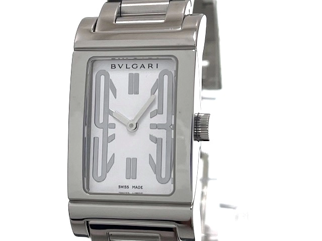 BVLGARI ブルガリ　レディース クオーツ　レッタンゴロ RT39S　ホワイト文字盤 SS【472】HK