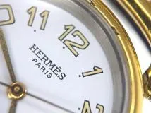 HERMES エルメス 腕時計 プルマン コンビ GP/SS ホワイト文字盤【472】TS