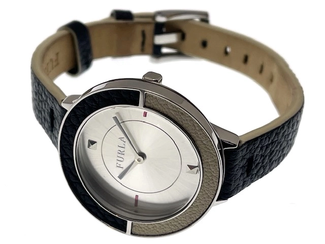 FURLA フルラ レディース クオーツ CLUB 4251109504 シルバー文字盤 SS/レザー【472】HK