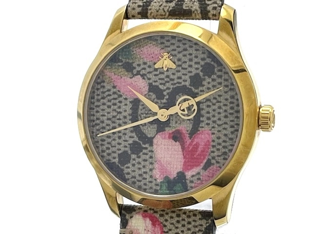 la_forchettaさま専用 GUCCI グッチ 男女兼用 クォーツ Gタイムレス GGフラワー 126.4