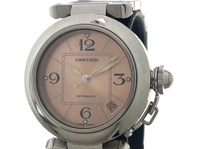 2006年6月並行品 Cartier カルティエ　男女兼用 オートマチック　パシャC W31075M7 ピンク文字盤 SS【472】HK
