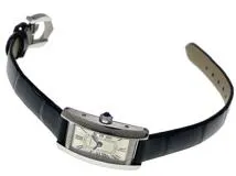 2024年12月正規品 Cartier カルティエ　レディース クオーツ　タンクアメリカンミニ WSTA0081 シルバーローマン文字盤 SS/アリゲーター【472】HK