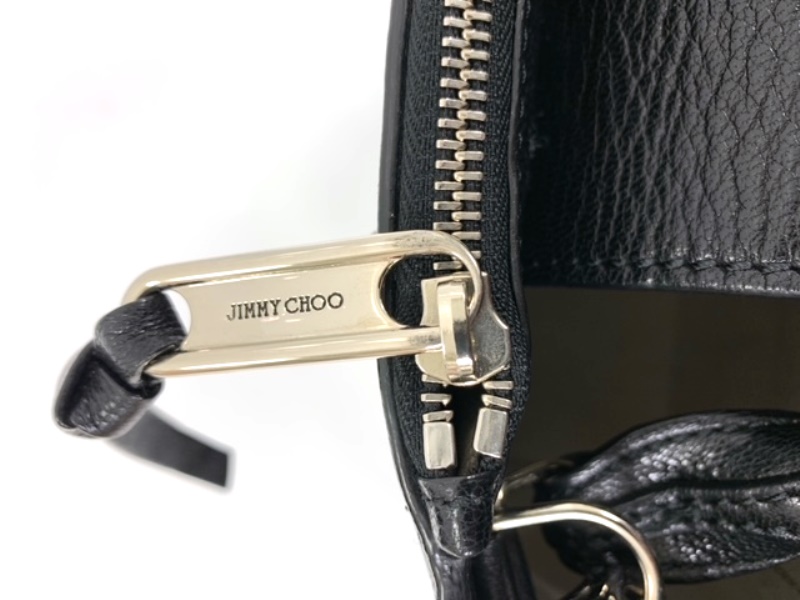JIMMY CHOU ジミーチュウ ハンドバッグ ロビン ブラック レザー JIMMY CHOU ジミーチュウ ハンドバッグ ロビン ブラック レザー