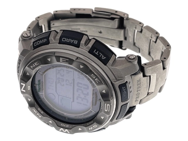 CASIO カシオ メンズ 電波ソーラー プロトレック PRW-2500T デジタル文字盤 TI/SS【472】HK