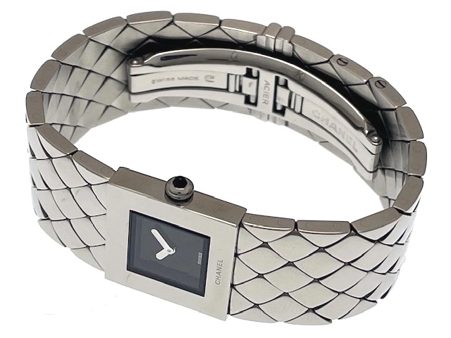 CHANEL シャネル レディース クオーツ マトラッセ H0009 ブラック文字盤 SS【472】HK