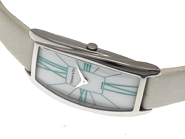 TIFFANY & Co. ティファニーアンドコー レディース クォーツ ジェメア Z6401.10.10A29A48A ホワイト文字盤 SS/サテンレザー【432】HK