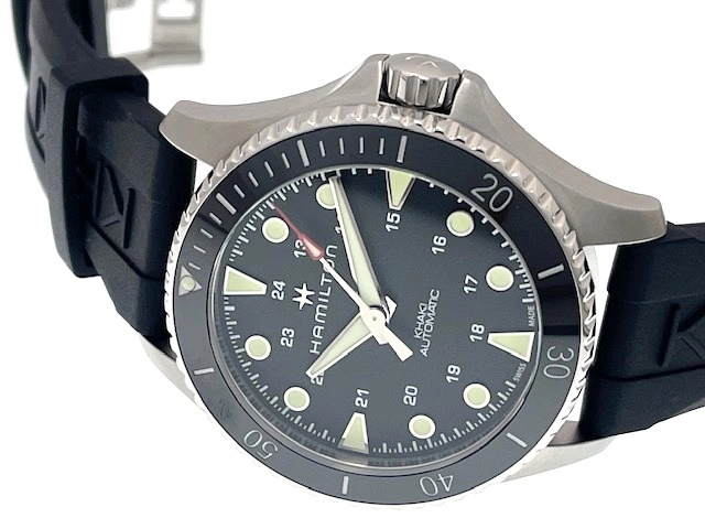 HAMILTON ハミルトン メンズ オートマチック カーキ H82515330 ブラック文字盤 SS/ラバー 現状販売品【472】HK