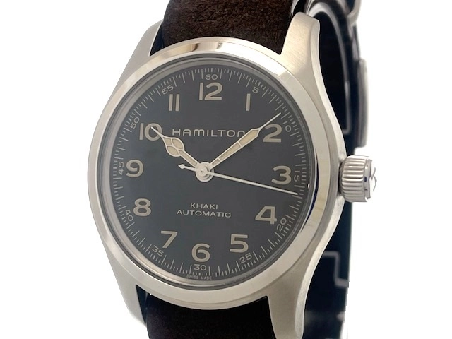 HAMILTON ハミルトン メンズ オートマチック カーキ・フィールド Murph Auto H70605731 ブラック文字盤 SS/社外Genuine leather/社外SSバックル 現状販売品【472】HK