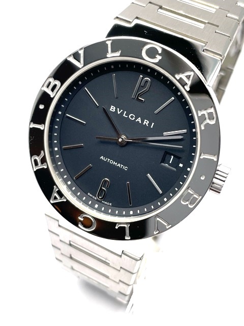 BVLGARI ブルガリブルガリ 自動巻き メンズ 腕時計 SS ブラック文字盤