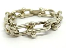 TIFFANY&CO ティファニー　ハードウェアラージリンク　60153091　ミディアム　ブレスレット 925 シルバー　59.0g　15㎝【432】2143200584678