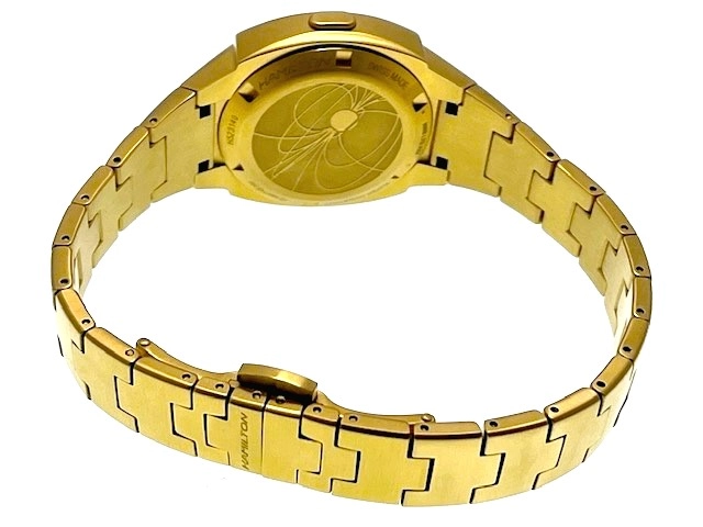 HAMILTON ハミルトン レディース クオーツ アメリカンクラシック PSR 74 H52314130 レッド文字盤 SS(イエローPVD) 現状販売品【472】HK