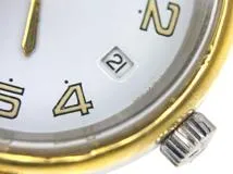 HERMES エルメス 腕時計 プルマン コンビ GP/SS ホワイト文字盤【472】TS