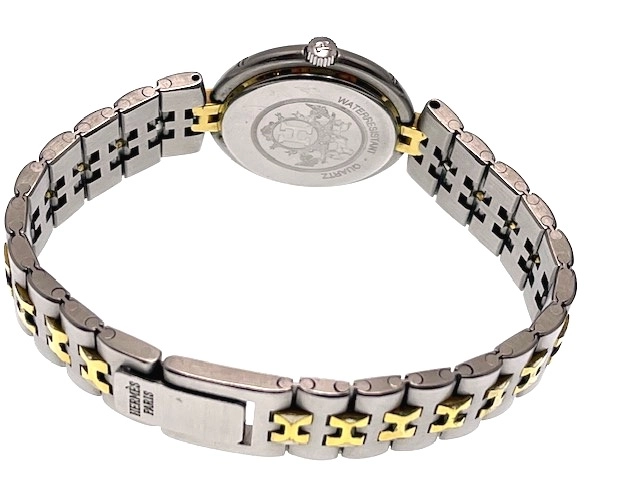HERMES エルメス レディース クォーツ プロフィール コンビ シルバー文字盤 GP/SS 現状販売【472】HK