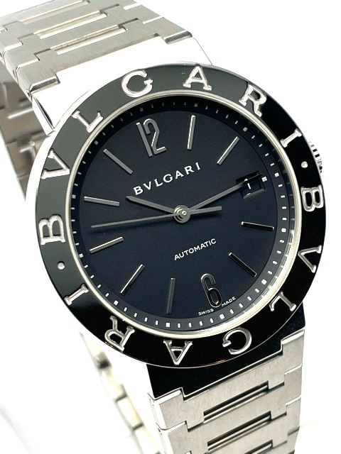 BVLGARI ブルガリ ブルガリブルガリ 自動巻き オートマチック ステンレススチール ブラック文字盤 メンズ腕時計 BB38SSAUTO 【432】