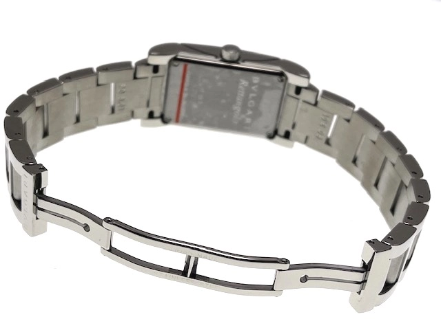 BVLGARI ブルガリ レディース クオーツ レッタンゴロ RT39S ホワイト文字盤 SS【472】HK