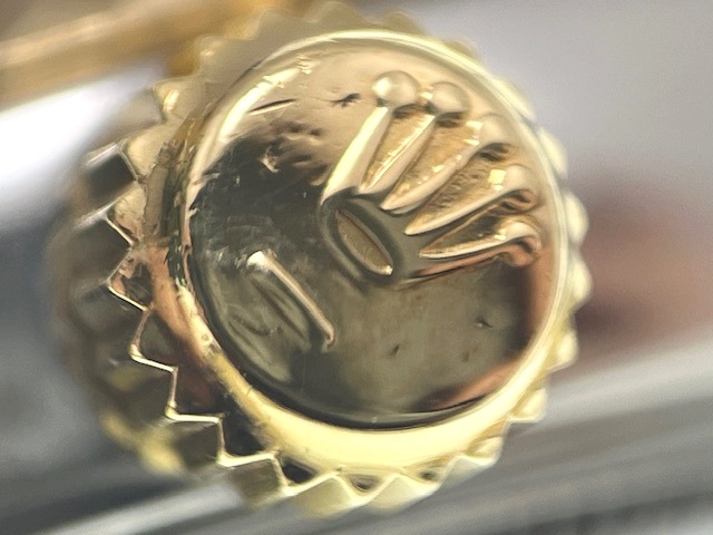 S番 ROLEX ロレックス レディース オートマチック デイトジャスト26 69173G シャンパンホリコン10PD文字盤 旧留 K18YG/SS【472】HK