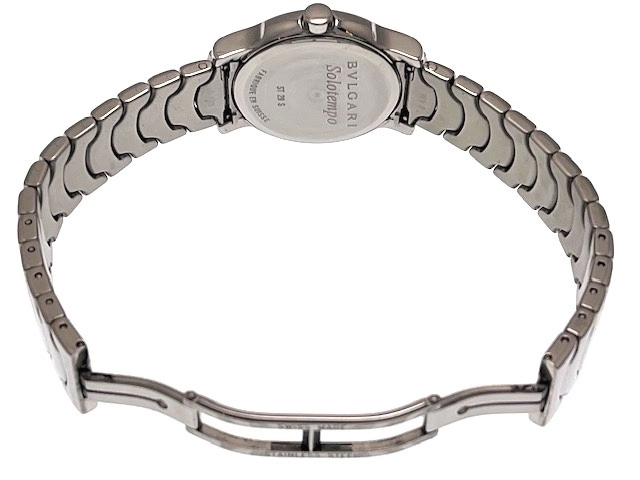 BVLGARI ブルガリ レディース クオーツ ソロテンポ ST29S ブラック×シルバー文字盤 SS【472】HK
