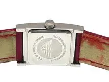 EMPORIO ARMANI エンポリオ･アルマーニ レディース クォーツ AR-3115 シルバー文字盤 SS/レザー【472】HK