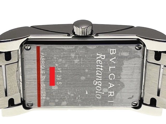 BVLGARI ブルガリ レディース クオーツ レッタンゴロ RT39S ホワイト文字盤 SS【472】HK