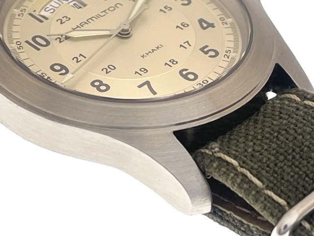 HAMILTON ハミルトン メンズ クオーツ カーキ･キング H64451823 ベージュ(シルバー)文字盤 SS/ナイロン/レザー 現状販売品【472】HK
