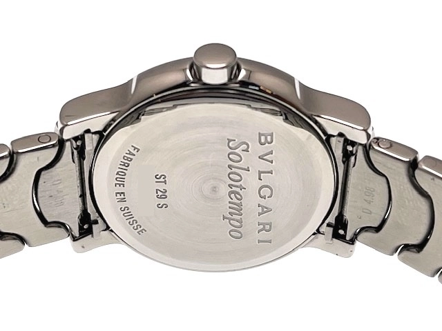 BVLGARI ブルガリ レディース クオーツ ソロテンポ ST29S ブラック×シルバー文字盤 SS【472】HK
