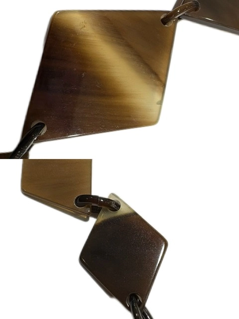 HERMES エルメス ディーヴァ ネックレス ブルーグリーン/ブラウン バッファローホーン 2143700202430 【432】